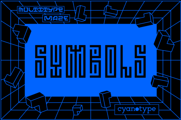 Decoding MultuType Maze Symbols: A Pixelated Font for Bold Designs