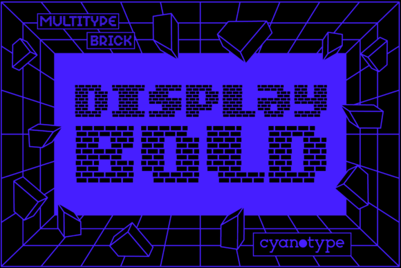 MultiType Brick Display Bold: A Pixelated Punch for Modern Design