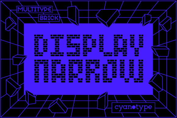 MultiType Brick Display Narrow: Your Go-To for Edgy, Pixelated Design