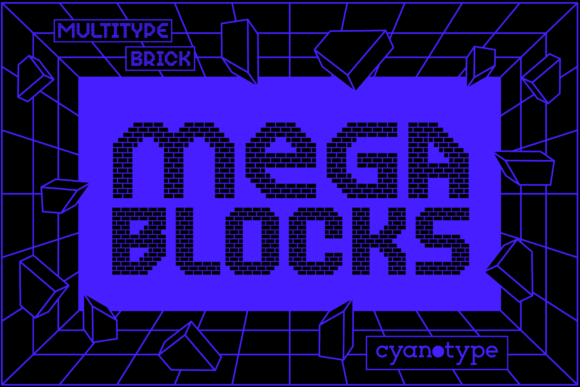 MultiType Brick Mega Blocks: A Bold Pixel Display Font