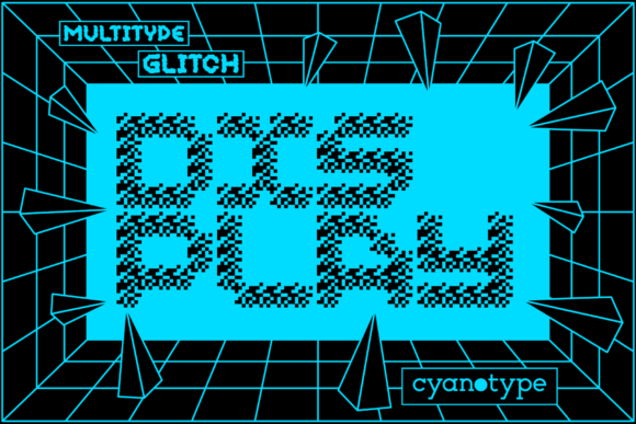 MultiType Glitch Display: Your Unusual Pixel Font