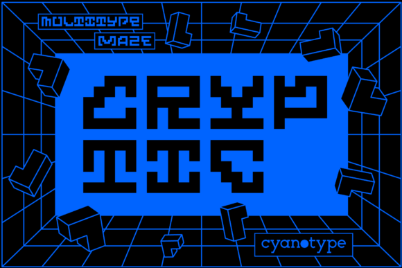 MultiType Maze Cryptic: A Pixelated Font for Edgy Designs