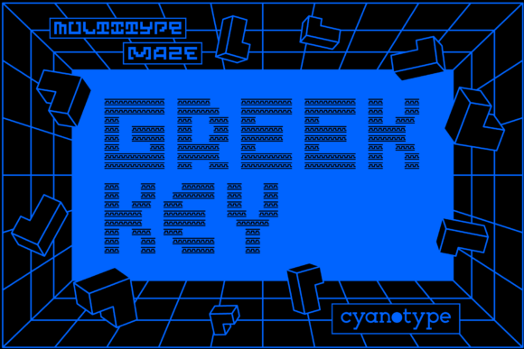 MultiType Maze Greek Key: A Pixelated Display Font with Edge