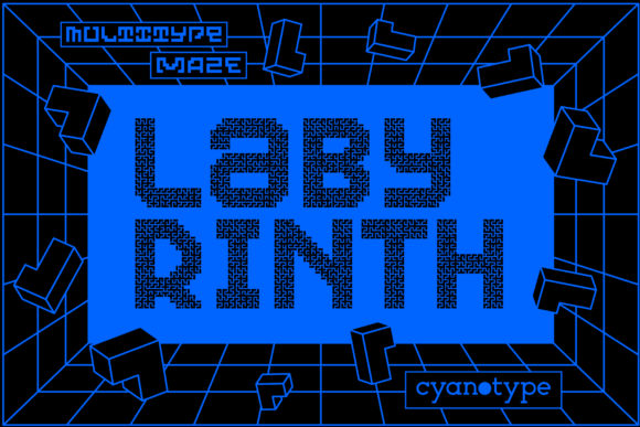 MultiType Maze Labyrinth: A Pixelated Display Font with Attitude