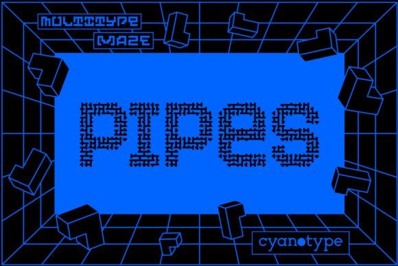 MultiType Maze Pipes: A Pixelated Display Font for Bold Projects
