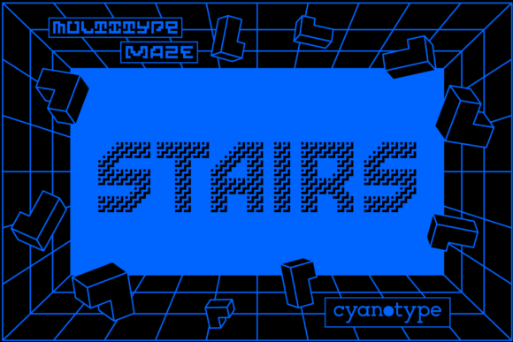 MultiType Maze Stairs: A Pixelated Display Font with Edge