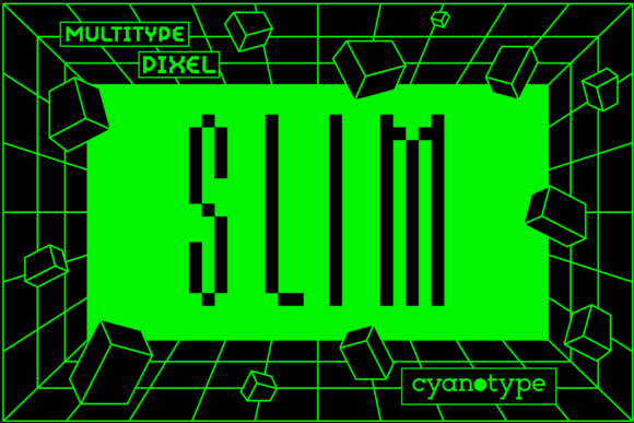 MultiType Pixel Slim: The Pixelated Display Font for Modern Design