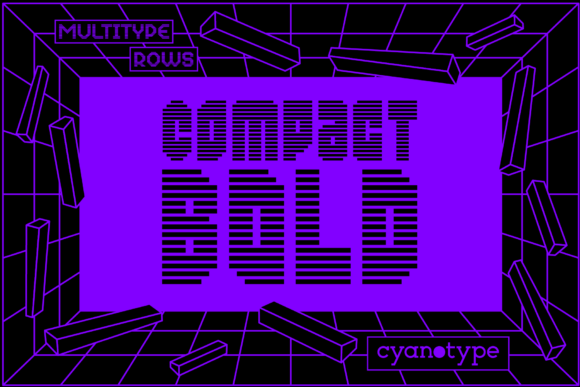 MultiType Rows Compact Bold: Adding Distorted Trendy Pixel Style