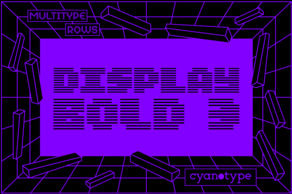 MultiType Rows Display Bold 3: A Pixel Font for Modern Edge